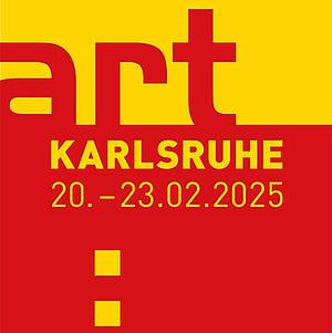 Logo der Kunstmesse art Karlsruhe in rot und gelb
