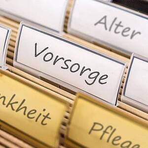 Foto von Karteikasten mit dem Stichwort Vorsorge